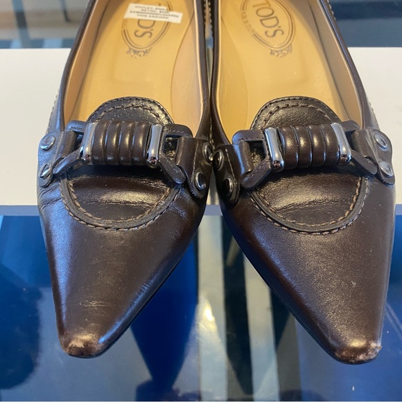 Tod’s Pointed Toe Loafer with Kitten Heel size 38.5 - Picture 5 of 6